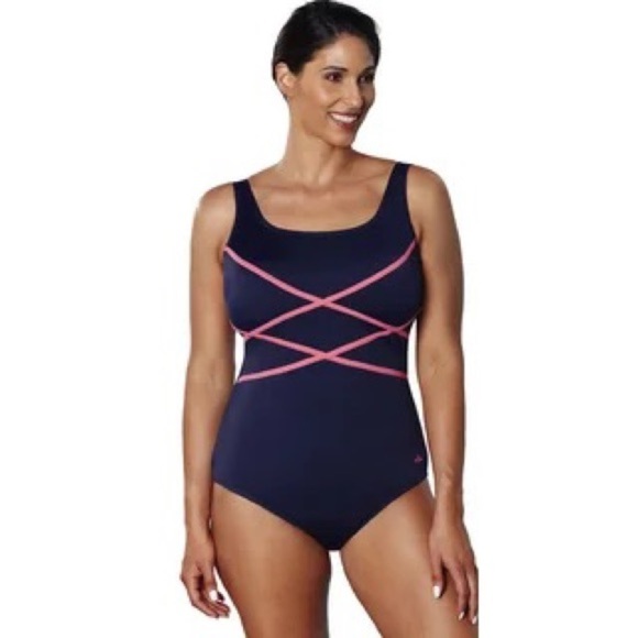 Swimsuits For All Aquabella Xtra Life one piece swimsuit Purple Fuchsia - Picture 1 of 9
